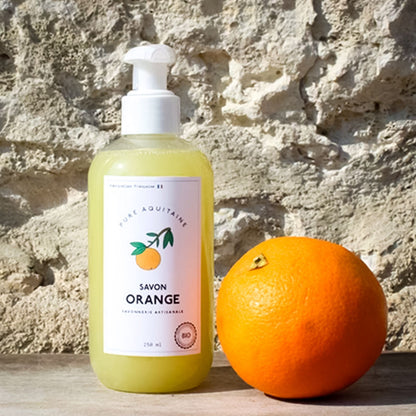 Savon liquide naturel orange douce BIO - Pure Aquitaine