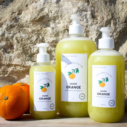 Savon liquide naturel orange douce BIO - Pure Aquitaine