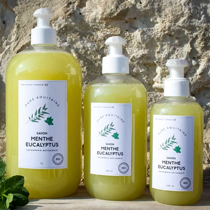 Savon liquide naturel menthe eucalyptus BIO - Pure Aquitaine