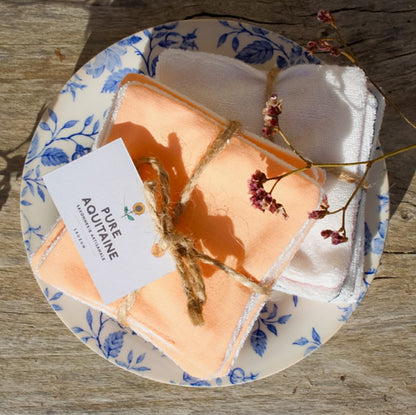 Cotons réutilisables abricot - Pure Aquitaine