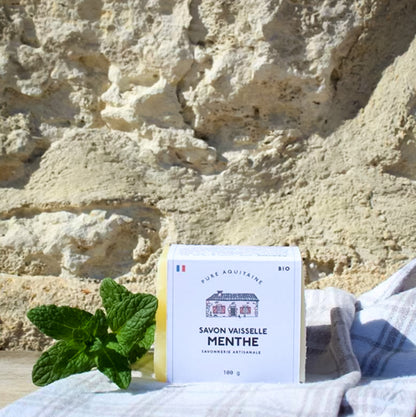 Savon vaisselle solide menthe BIO - Pure Aquitaine