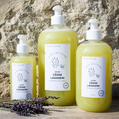 Savon liquide naturel cèdre lavandin BIO - Pure Aquitaine